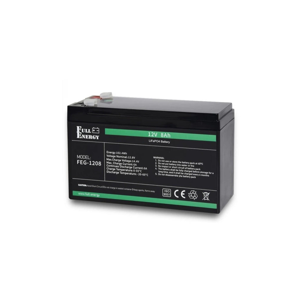 Акумулятор LiFePO4 12В 8Аг Full Energy FEG-128