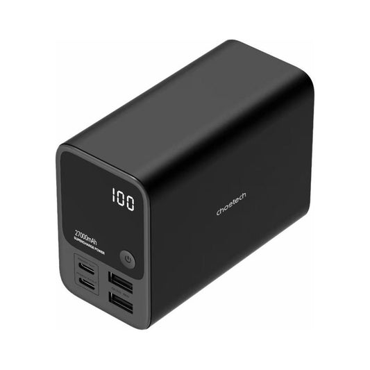 Батарея універсальна Choetech 27000mAh, PD/3.0/100W, USB-C*2/100+100W, USB-A*2/QC3.0/22.5W (B635-BK)