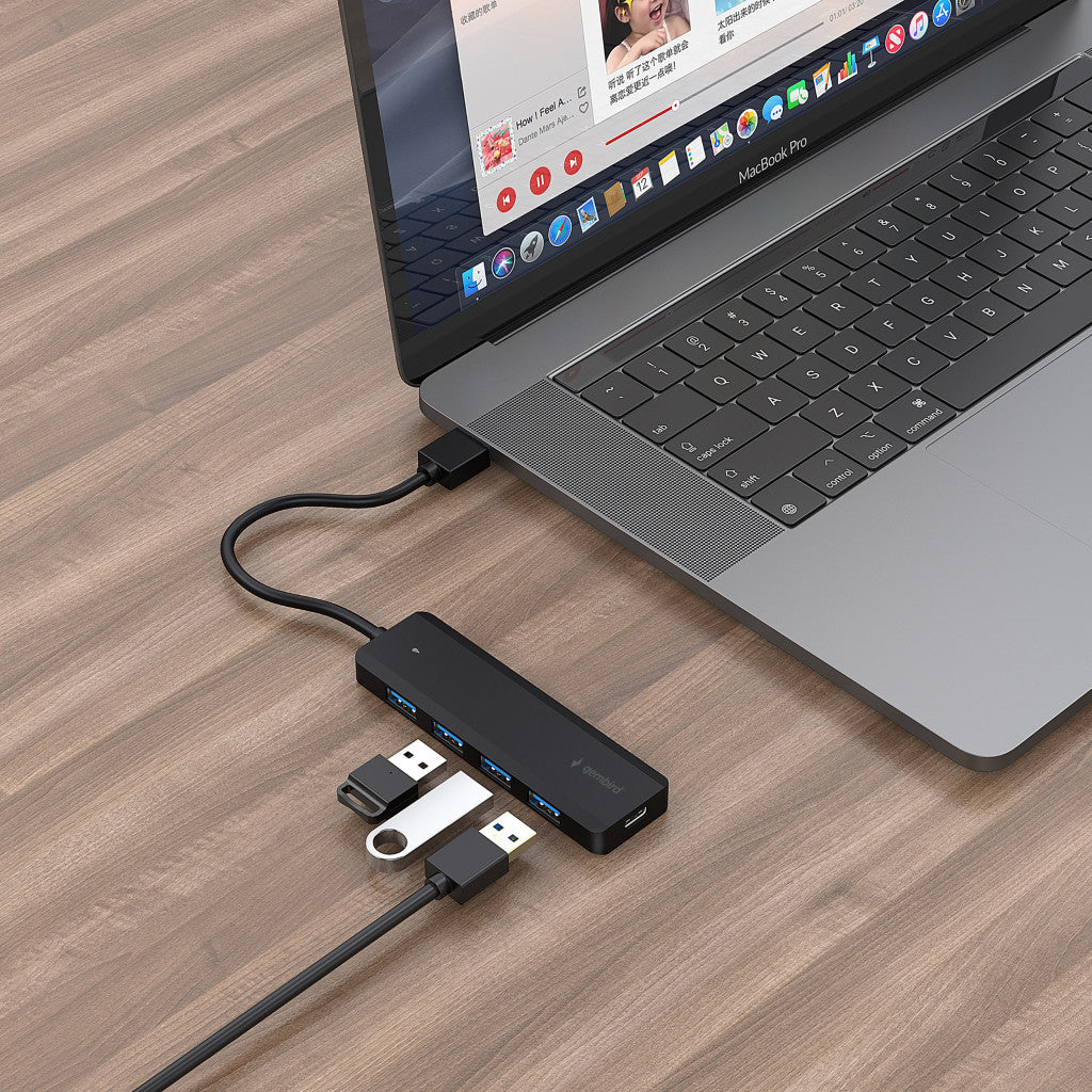 Концентратор Gembird 4 ports USB 3.1, USB-A, USB-C PD (UHB-U3P4P-02)