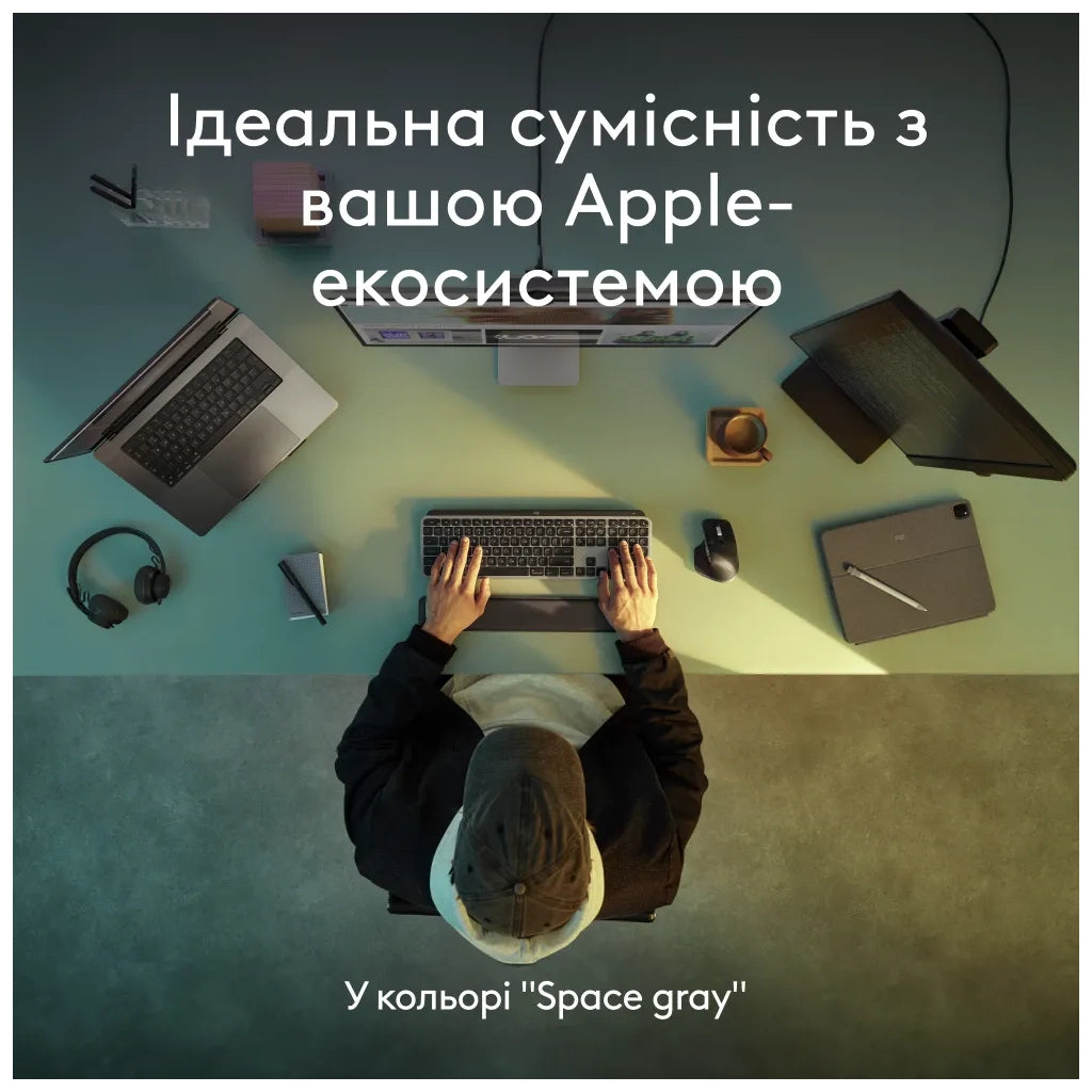 Клавиатура Logitech MX Keys S для Mac Bluetooth RU Space Grey (920-011637)