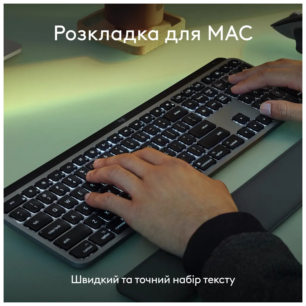 Клавиатура Logitech MX Keys S для Mac Bluetooth RU Space Grey (920-011637)