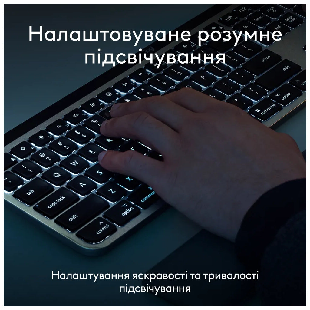 Клавиатура Logitech MX Keys S для Mac Bluetooth RU Space Grey (920-011637)