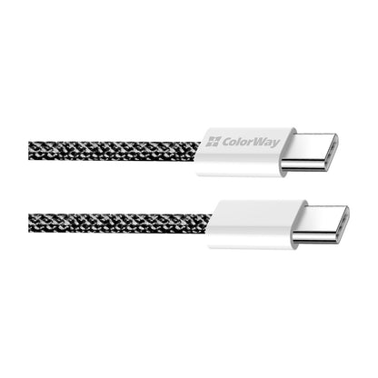 Дата USB-C кабель USB-C 1.0m 60W 3.0А black ColorWay (CW-CBPDCC061-BK)