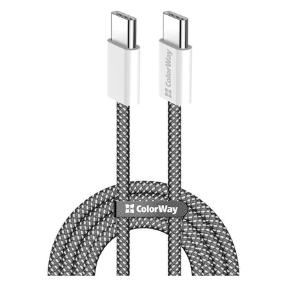 Дата USB-C кабель USB-C 1.0m 60W 3.0А black ColorWay (CW-CBPDCC061-BK)