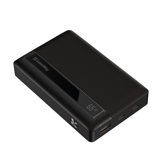 Батарея универсальная ColorWay 20 000 mAh PD/65W, QC/3.0, черный (CW-PB200LPA3BK-PDD)