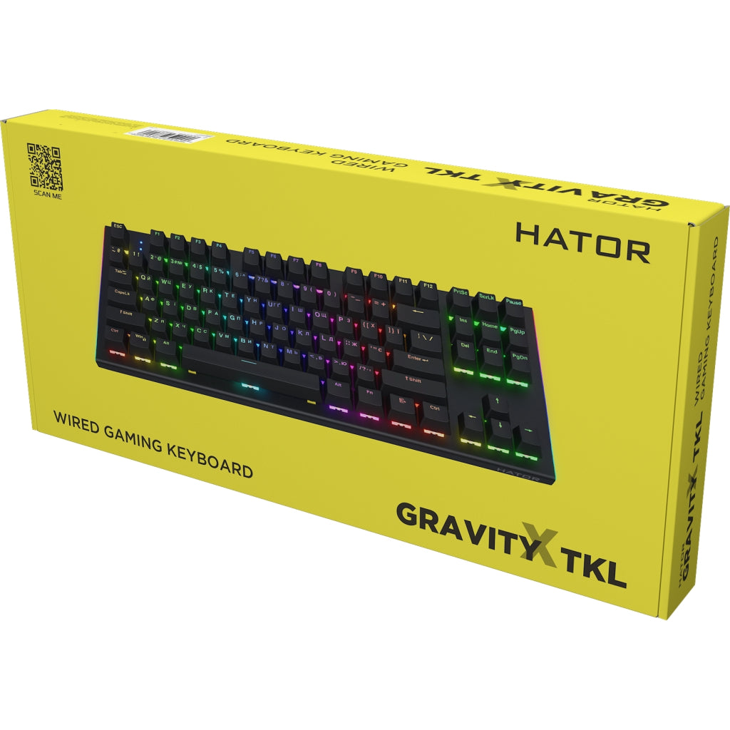 Клавиатура Hator Gravity TKL Orange USB Black (HTK550UA)
