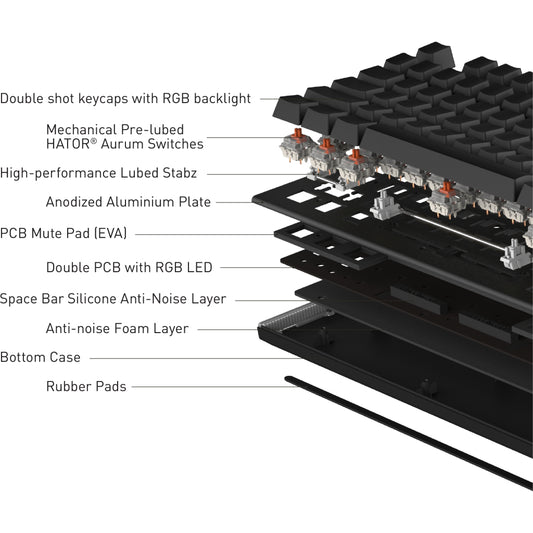 Клавиатура Hator Gravity TKL Orange USB Black (HTK550UA)
