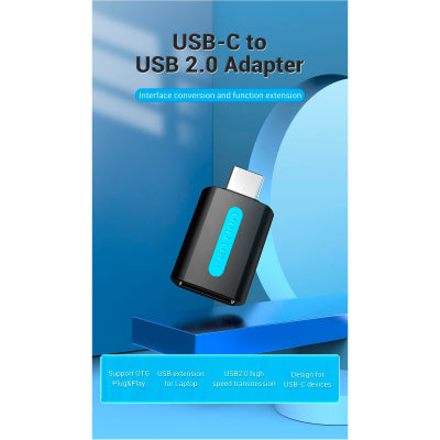 OTG-перехідник USB 2.0 USB-A (AF) → USB‑C Vention CDTB0