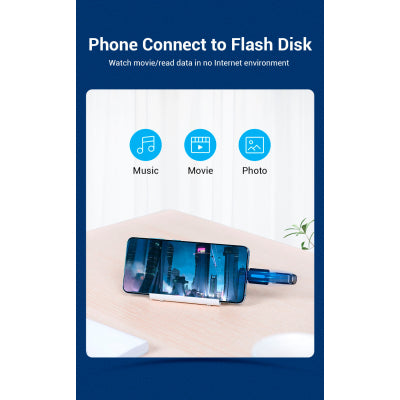 OTG-перехідник USB 2.0 USB-A (AF) → USB‑C Vention CDTB0