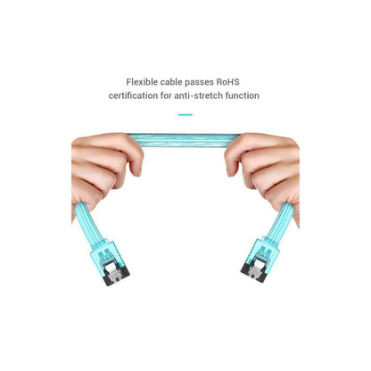 Кабель для передачі даних SATA 3.0 7pin F/F 0.5m L Blue Vention (KDDSD)