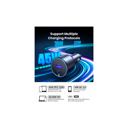 Зарядний пристрій Ugreen 2xUSB 63W (USB-C+USB-A) QC3.0 (EC701)