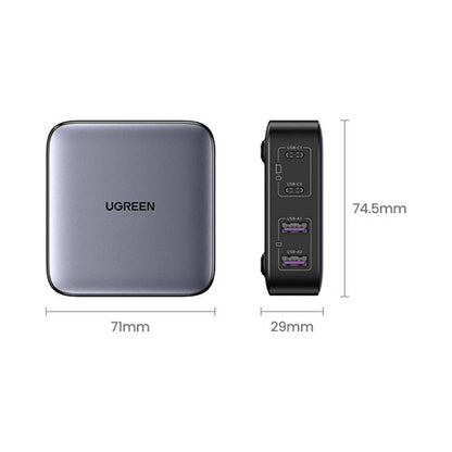Зарядное устройство для Ugreen 4xUSB 65W (2хUSB-C+2xUSB-A) Gan CD327
