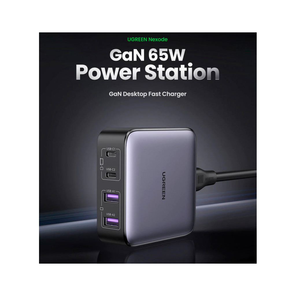 Зарядное устройство для Ugreen 4xUSB 65W (2хUSB-C+2xUSB-A) Gan CD327