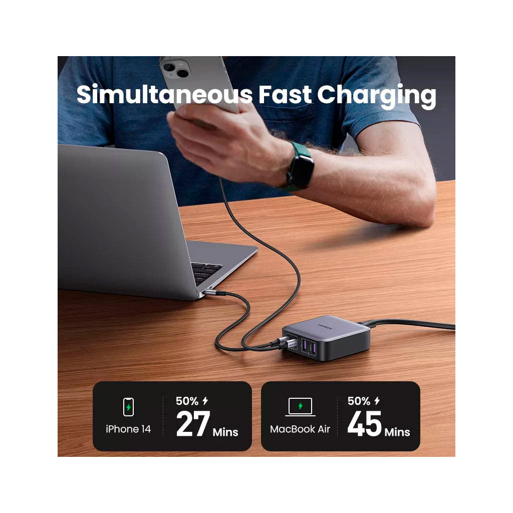 Зарядное устройство для Ugreen 4xUSB 65W (2хUSB-C+2xUSB-A) Gan CD327
