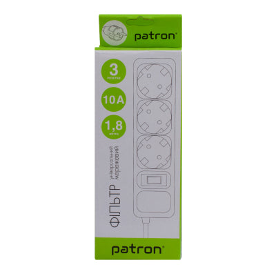 Мережевий фільтр Patron EXT-PN-SP-1032-GR 1.8 м сірий