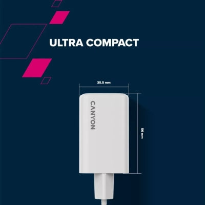 Зарядний пристрій Canyon CU65ACC 65W GaN (CNS-CUW65ACC)