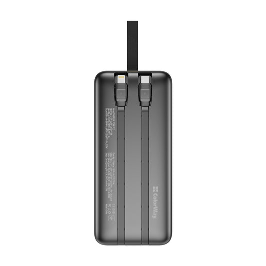 Повербанк ColorWay 30000 mAh PD/18W, QC3.0/22.5, Digital Display, Black (CW-PB300LPC5BK-PDD)