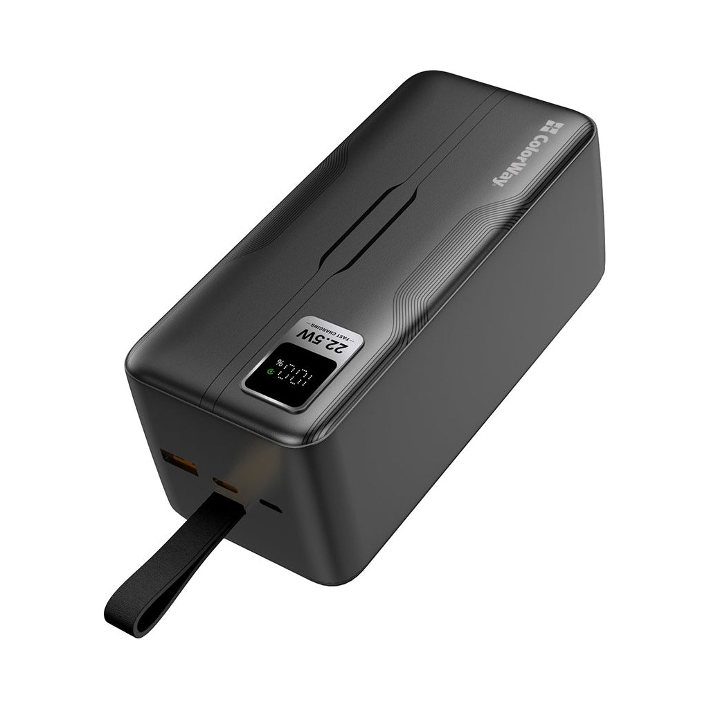Павербанк ColorWay 50000 mAh PD/18W, QC3.0/22.5, Digital Display, Black (CW-PB500LPC5BK-PDD)