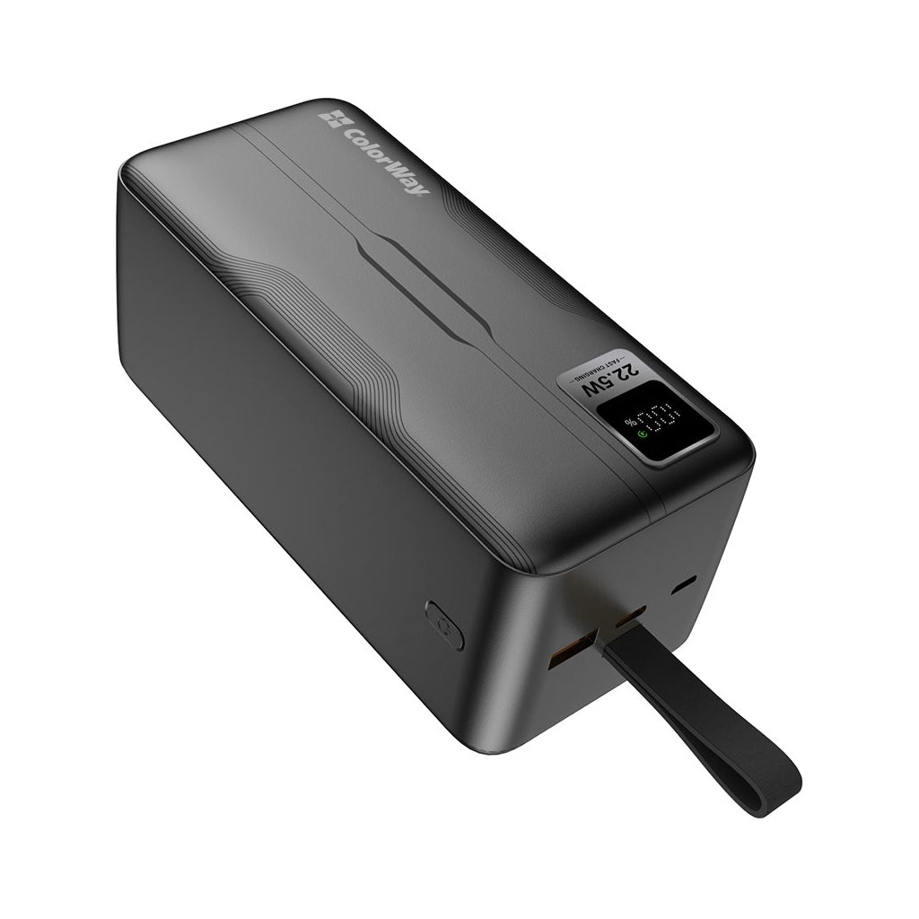 Павербанк ColorWay 50000 mAh PD/18W, QC3.0/22.5, Digital Display, Black (CW-PB500LPC5BK-PDD)