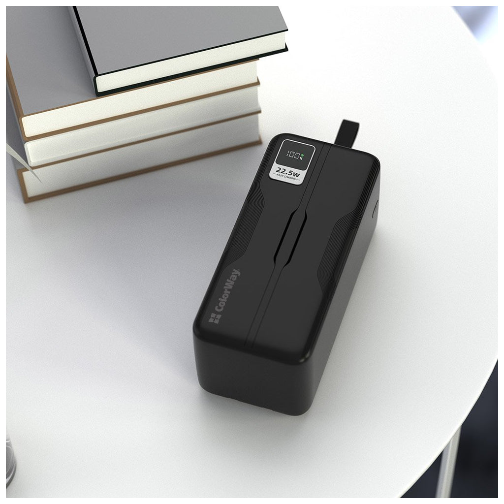 Павербанк ColorWay 50000 mAh PD/18W, QC3.0/22.5, Digital Display, Black (CW-PB500LPC5BK-PDD)