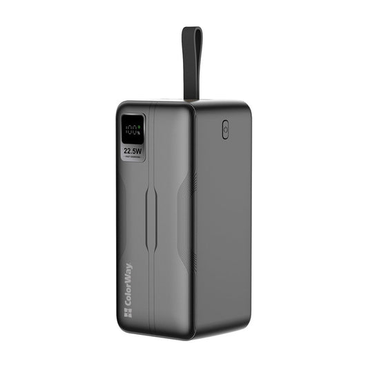Повербанк ColorWay 50000 mAh PD/18W, QC3.0/22.5, Digital Display, Black (CW-PB500LPC5BK-PDD)