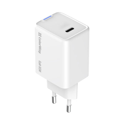 Зарядний пристрій ColorWay GaN Mini 65W USB-C PD PPS (CW-CHS049PD-WT)