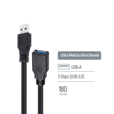 USB 3.0 подовжувач AM/AF 1.8m ColorWay CW-CBUF075-BK