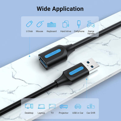 Дата-кабель USB 3.0 AM→AF 0.5m Vention CBHBD