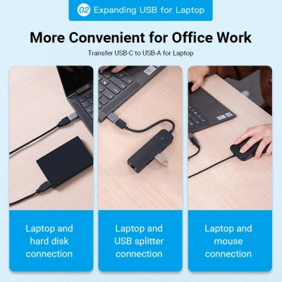 OTG перехідник USB-C на USB 3.0 AF Vention CDQH0