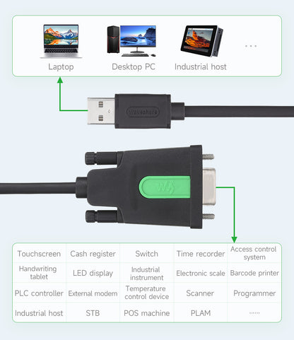 USB to RS232 Female Cable 1.5m, FTDI, Waveshare 26011