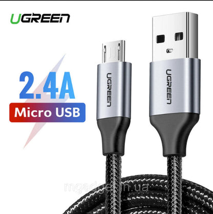 Кабель MicroUSB – USB 2.4A 2м; Ugreen 50874
