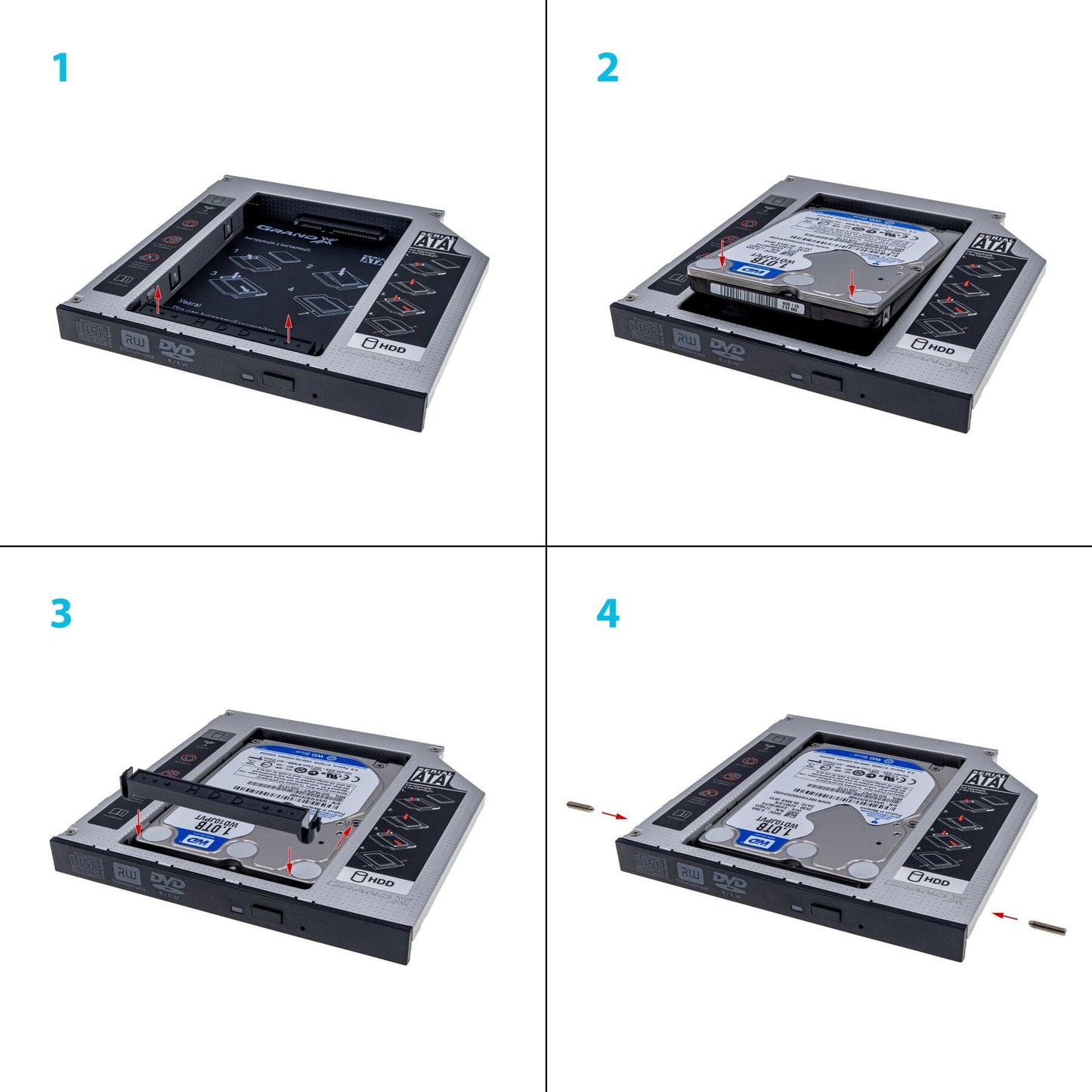 Фрейм-переходник Grand-X HDD 2.5'' SATA2/SATA3 (HDC-25С)