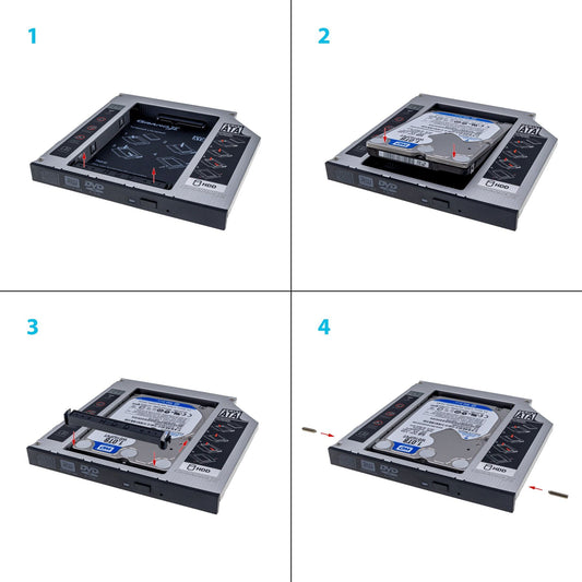 Фрейм-перехідник Grand-X HDD 2.5'' SATA2/SATA3 Slim 9.5mm (HDC-24С)