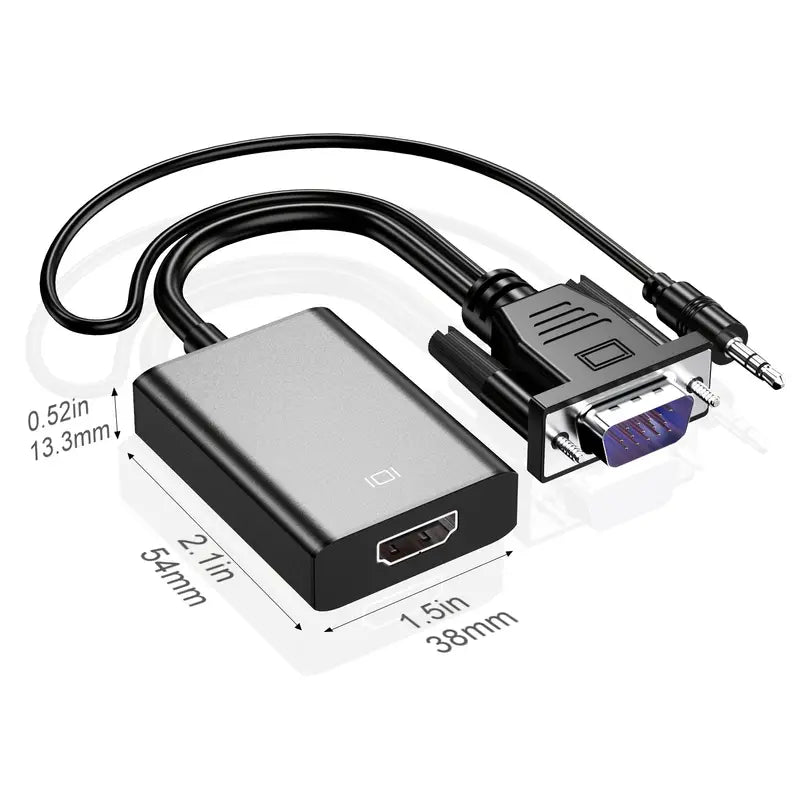 Переходник VGA to HDMI доп. питание и аудио 3.5мм