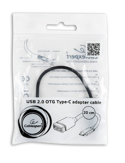 Дата кабель OTG USB 2.0 AF to Type-C 0.2m Cablexpert (A-OTG-CMAF2-01)