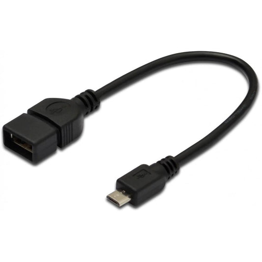 Дата кабелю USB 2.0 AF to Micro 5P OTG 0.2m DIGITUS (AK-300309-002-S)
