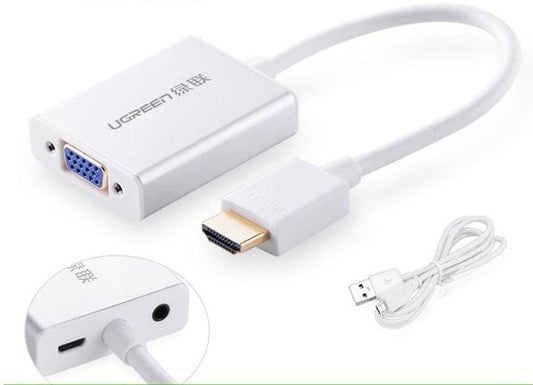 Переходник HDMI к VGA; дополнительное питание; аудио 3.5мм; Ugreen 