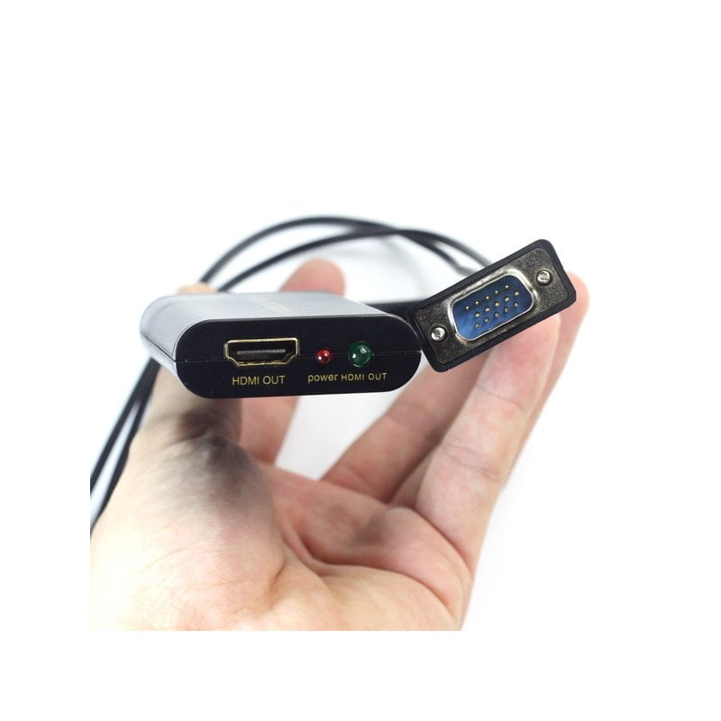 Перехідник VGA to HDMI; додаткове живлення; аудіо 3.5мм; Aixxco; AYC-VH01