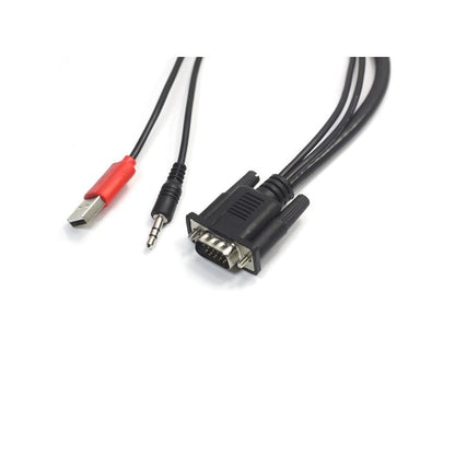 Перехідник VGA to HDMI; додаткове живлення; аудіо 3.5мм; Aixxco; AYC-VH01