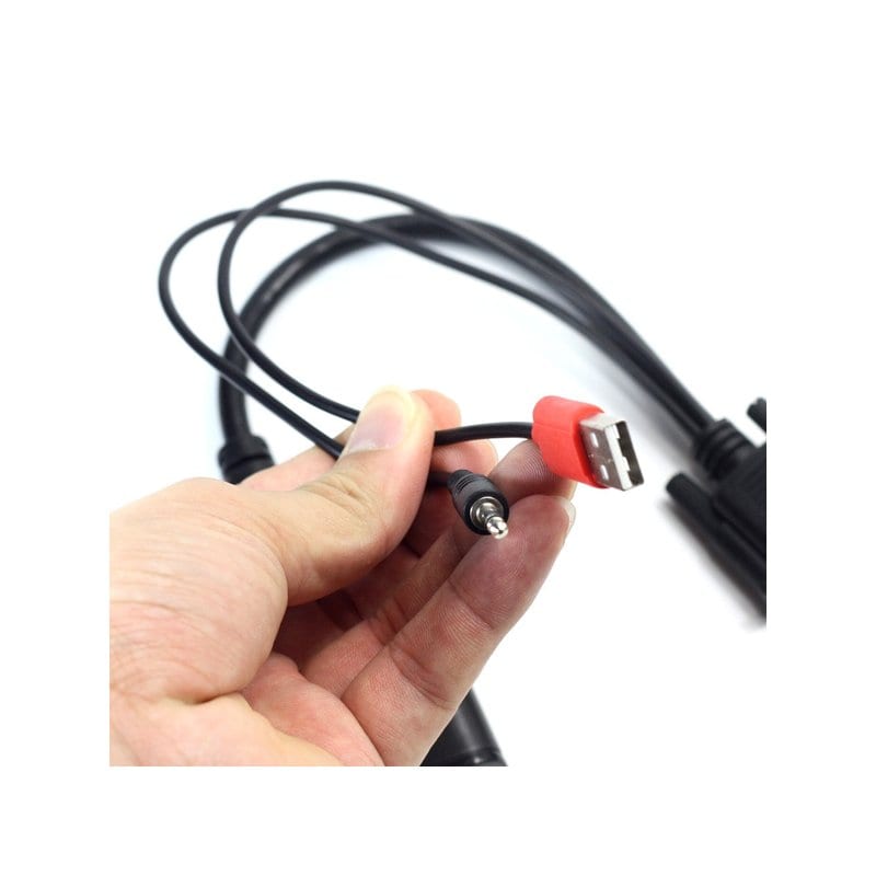 Перехідник VGA to HDMI; додаткове живлення; аудіо 3.5мм; Aixxco; AYC-VH01