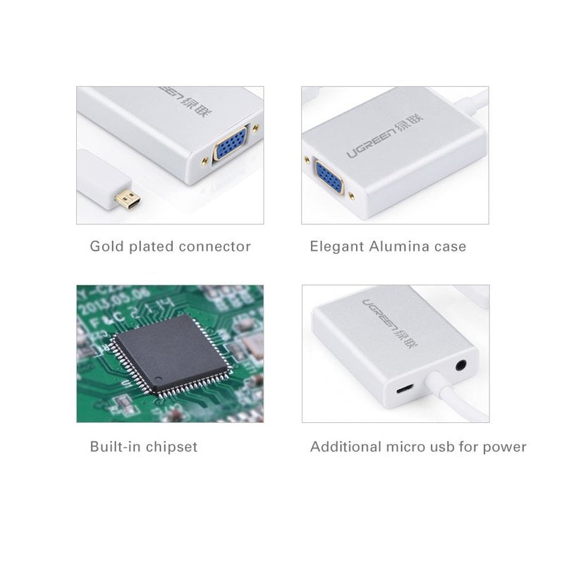 Перехідник Micro-HDMI to VGA Ugreen