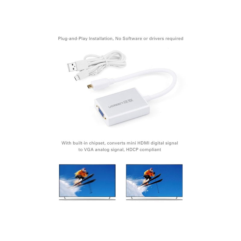 Перехідник Micro-HDMI to VGA Ugreen
