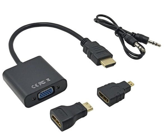 Переходник HDMI-Micro/HDMI-Mini to VGA; аудио 3.5мм; Tishric TSR021