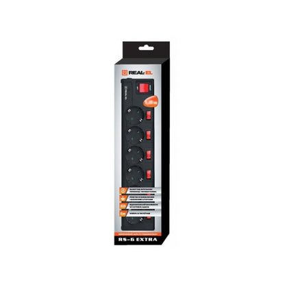 Фильтр питания REAL-EL RS-6 EXTRA 3m/black (EL122300002)