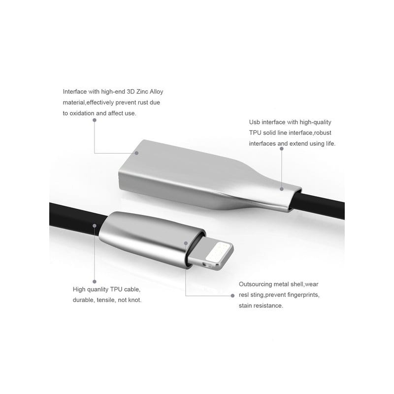 Кабель USB – microUSB; 25 см; плоский