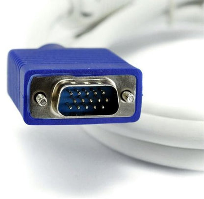 Кабель VGA 15м; 2 ферити; біло-синій; кульок 9065