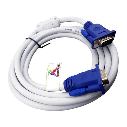 Кабель VGA 3+4 3м; male to male (папа-папа); 1 феррит; бело-синий; пакет Q100; арт 6970