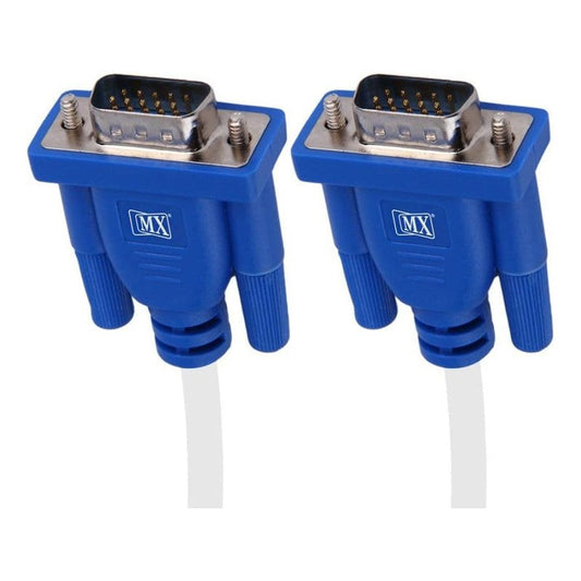 Кабель VGA 3+4 5м; male to male (папа-папа); 1 феррит; бело-синий; пакет Q100/Q80; арт 9056