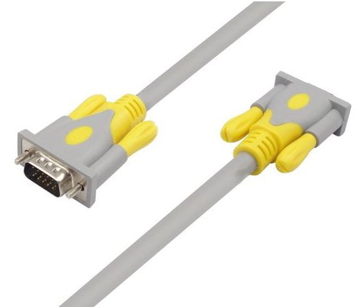 Кабель VGA 3+4 1.5м; 1080p; 1 ферит; сіро-жовтий; пакет Q150/Q125; V-link 07416