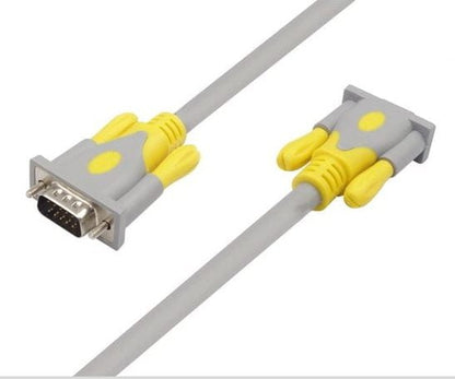 Кабель VGA 3+6 HIGH SPEED 5м; male to male (папа-папа); 1 феррит; серо-желтый; шариков; 1080P; Q65